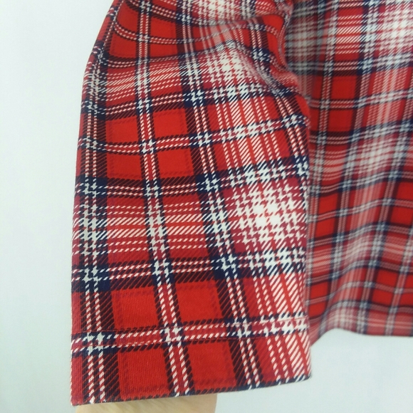 5 For $20.00 Trading GFC Company Mock Turtleneck, Small, Red/White/Black Plaid - Picture 6 of 10